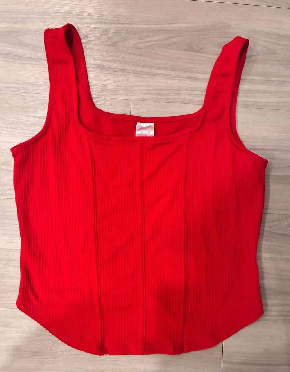 No Boundaries Red Ribbed Tank Top Size L (11-13)